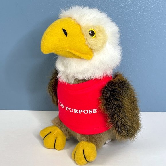 RARE Inspirational I AM ON PURPOSE Bald Eagle Bird 6.5" Plush Stuffed Animal Toy - Picture 3 of 5